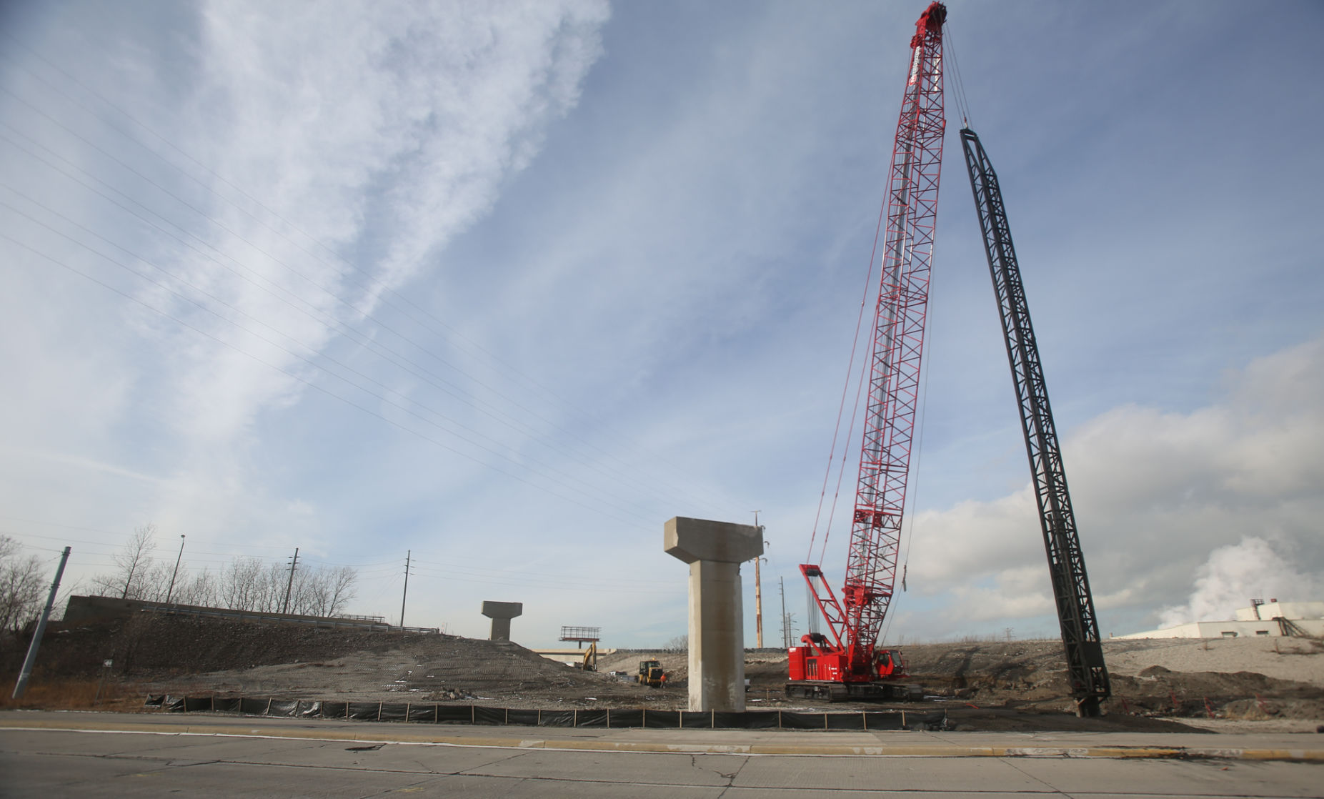 Construction work has begun on the Cline Avenue bridge.